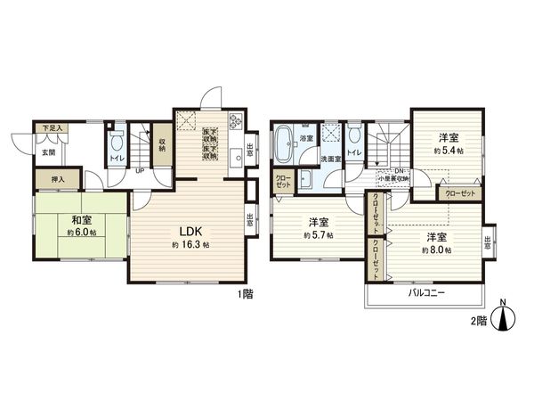 練馬区大泉学園町5丁目 戸建 間取図(平面図)