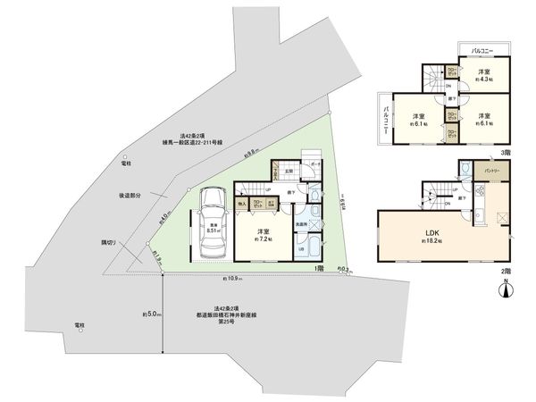練馬区石神井台6丁目 新築戸建 A号棟 間取図(平面図) 練馬区石神井台6丁目 新築戸建 A号棟 間取図(平面図)