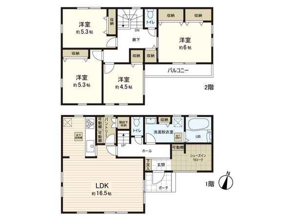 練馬区大泉学園町1丁目 新築戸建 間取図(平面図) 練馬区大泉学園町1丁目 新築戸建 間取図(平面図)