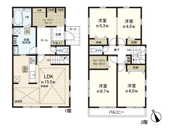 練馬区大泉学園町5丁目 新築戸建 間取図(平面図) 練馬区大泉学園町5丁目 新築戸建 間取図(平面図)