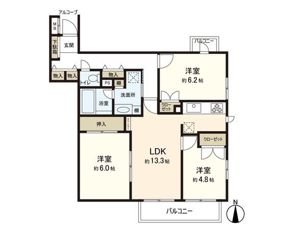 カーサ大泉学園 間取図(平面図) カーサ大泉学園 間取図(平面図)