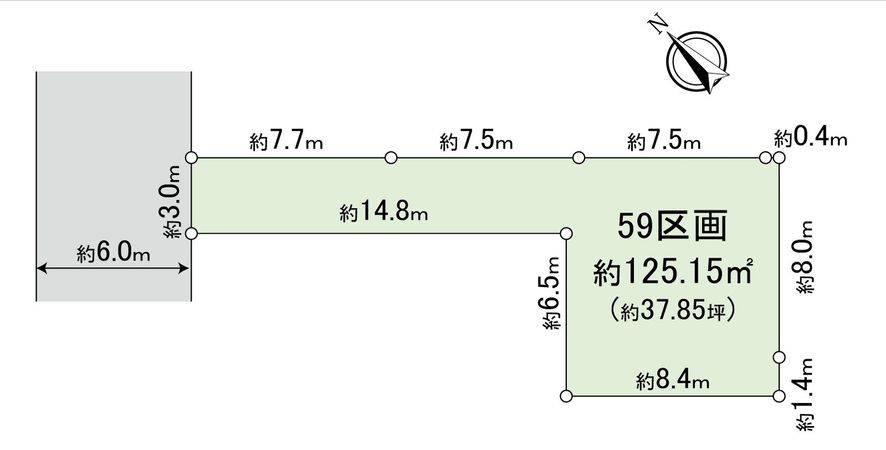 新座市野火止3丁目 25期 59区画 区画図 新座市野火止3丁目 25期 59区画 区画図
