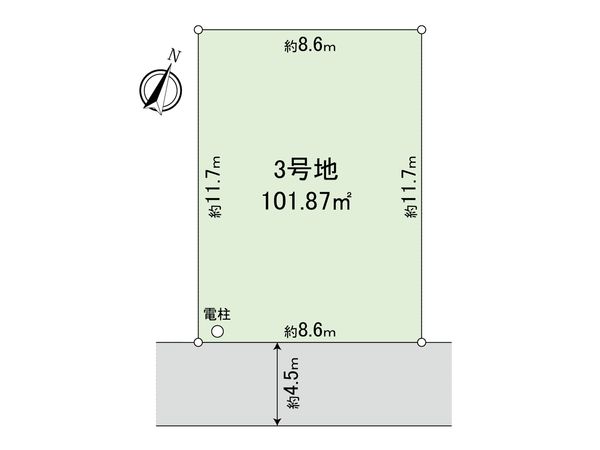 志木市中宗岡1丁目 土地 3号地 区画図 志木市中宗岡1丁目 土地 3号地 区画図