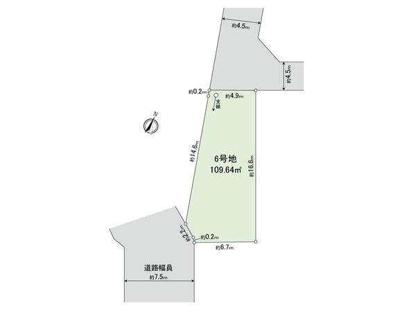 志木市中宗岡1丁目 土地 6号地 区画図 志木市中宗岡1丁目 土地 6号地 区画図