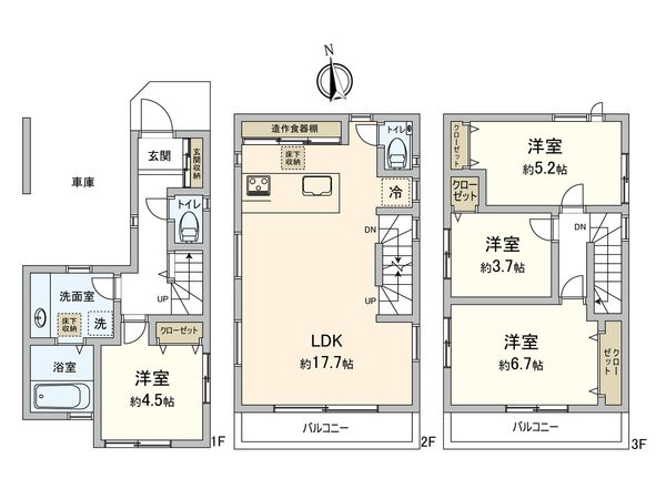 朝霞市仲町1丁目 土地D区画 建物プラン例 (間取り図) 朝霞市仲町1丁目 土地D区画 建物プラン例 (間取り図)