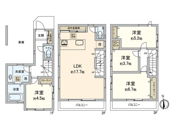 朝霞市仲町1丁目 土地C区画 建物プラン例 (間取り図) 朝霞市仲町1丁目 土地C区画 建物プラン例 (間取り図)