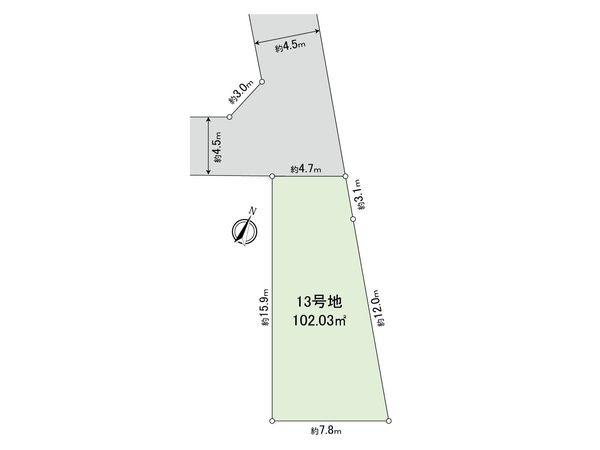志木市中宗岡1丁目 土地 13号地 区画図