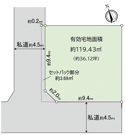 新座市野火止5丁目 売地 区画図