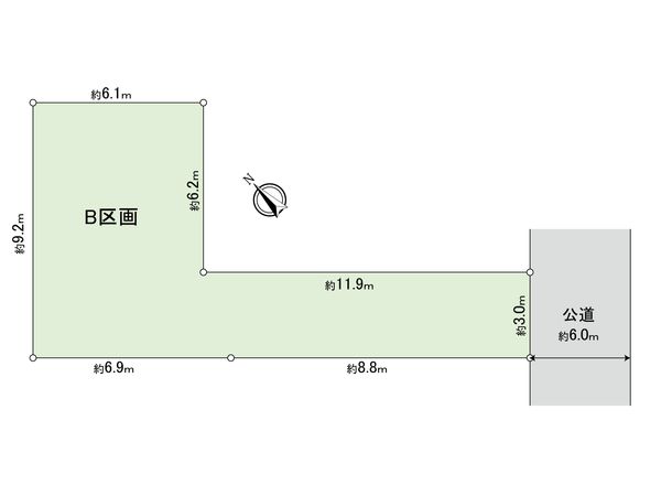 富士見市水谷2丁目 土地B区画 区画図