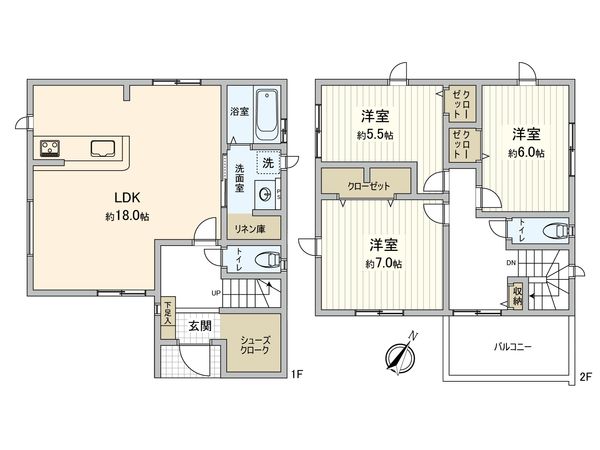 建物プラン例 (間取り図)