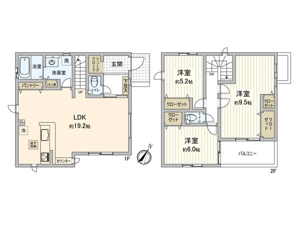 志木市下宗岡4丁目土地 4区画 建物プラン例 (間取り図)