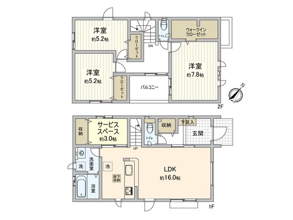 志木市下宗岡4丁目土地 2区画 建物プラン例 (間取り図) 志木市下宗岡4丁目土地 2区画 建物プラン例 (間取り図)