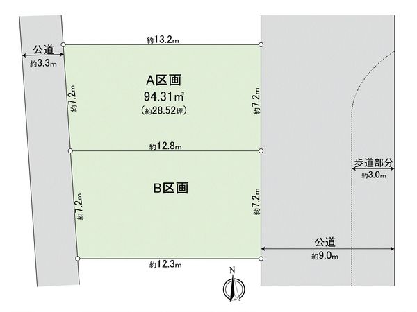 所沢市中新井5丁目 A区画 区画図 所沢市中新井5丁目 A区画 区画図