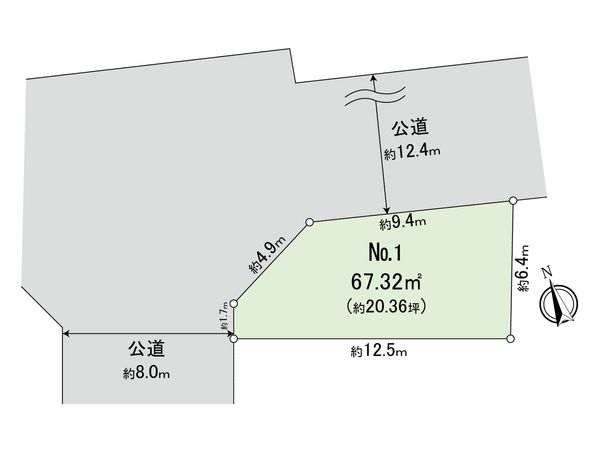 新座市北野第6 土地 第1区画 区画図 新座市北野第6 土地 第1区画 区画図