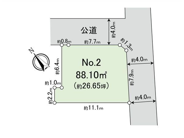 志木市本町第8 土地 第2区画 区画図 志木市本町第8 土地 第2区画 区画図