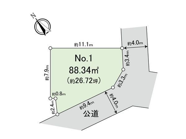 志木市本町第8 土地 第1区画 区画図 志木市本町第8 土地 第1区画 区画図