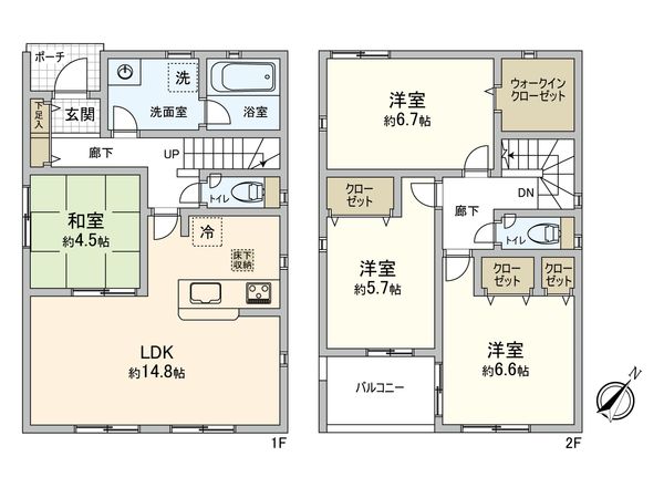 志木市下宗岡第34 新築戸建 1号棟 間取図(平面図) 間取図(平面図)