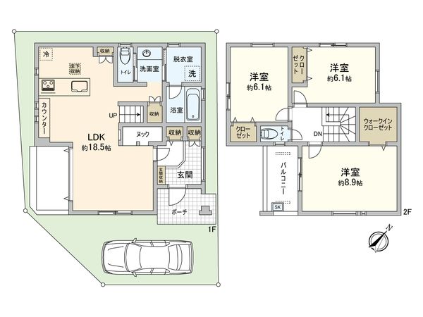 朝霞市三原5丁目 新築戸建 16号棟 間取図(平面図) 朝霞市三原5丁目 新築戸建 16号棟 間取図(平面図)