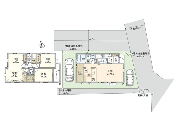 志木市上宗岡1丁目 新築戸建 2号棟 間取図(平面図)