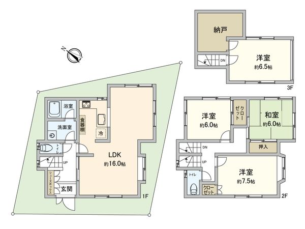 志木市中宗岡3丁目戸建 間取図(平面図)