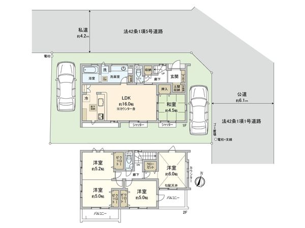 志木市中宗岡4丁目 新築戸建1号棟 間取図(平面図) 志木市中宗岡4丁目 新築戸建1号棟 間取図(平面図)