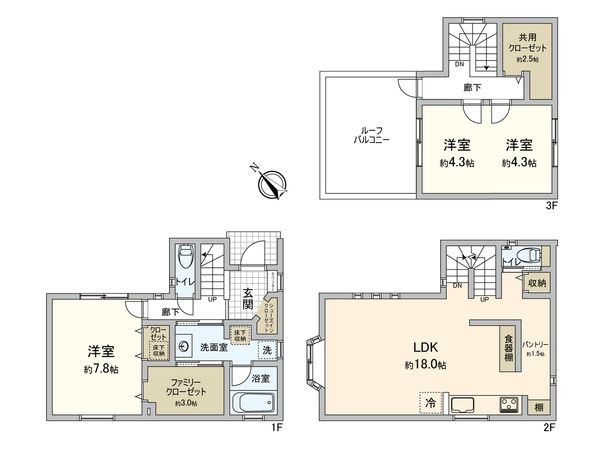 新座市東1丁目 戸建 間取図(平面図) 間取図(平面図)