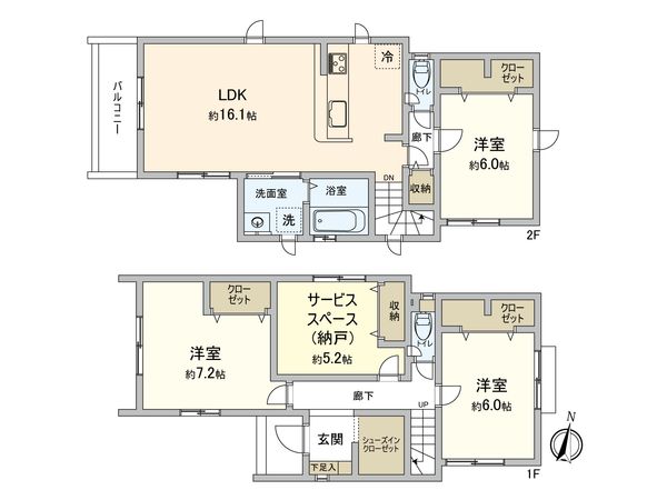 志木市柏町3丁目新築戸建 1号棟 間取図(平面図) 志木市柏町3丁目新築戸建 1号棟 間取図(平面図)