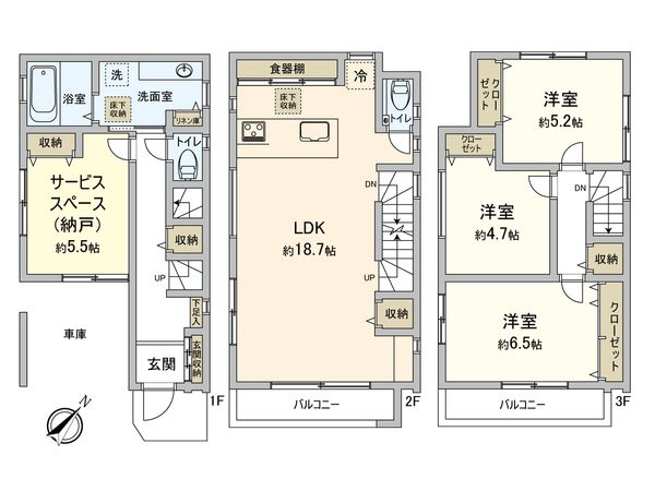 志木市本町2丁目新築戸建 間取図(平面図) 志木市本町2丁目新築戸建 間取図(平面図)
