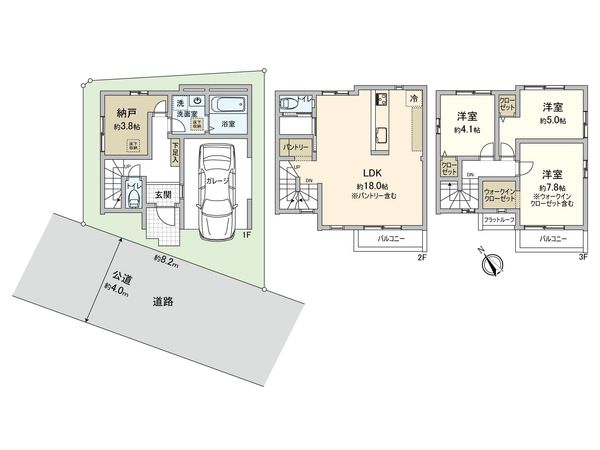 朝霞市三原5丁目 新築戸建 1号棟 間取図(平面図) 間取図(平面図)