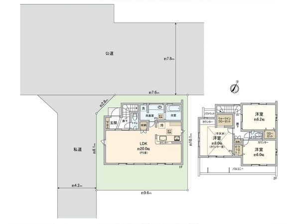 志木市上宗岡3丁目 新築戸建 間取図(平面図)
