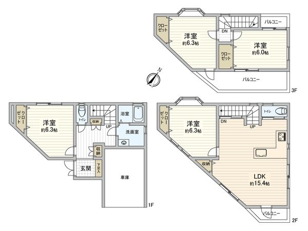 新座市北野3丁目戸建 間取図(平面図) 新座市北野3丁目戸建 間取図(平面図)
