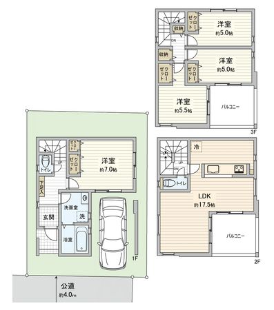 朝霞市岡3丁目 新築戸建 間取図(平面図) 間取図(平面図)