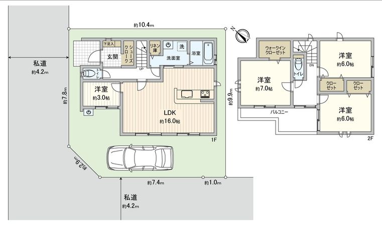 朝霞市宮戸3丁目 新築戸建2号棟 間取図(平面図) 間取図(平面図)