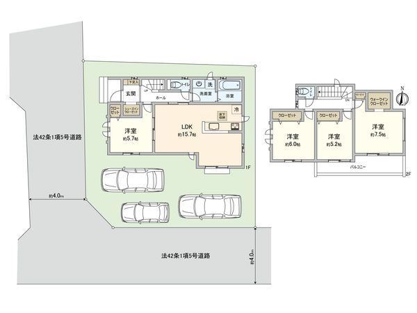 朝霞市根岸台7丁目 新築戸建A号棟 間取図(平面図) 朝霞市根岸台7丁目 新築戸建A号棟 間取図(平面図)
