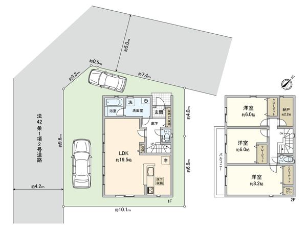 朝霞市宮戸3丁目新築戸建 1号棟 間取図(平面図) 間取図(平面図)
