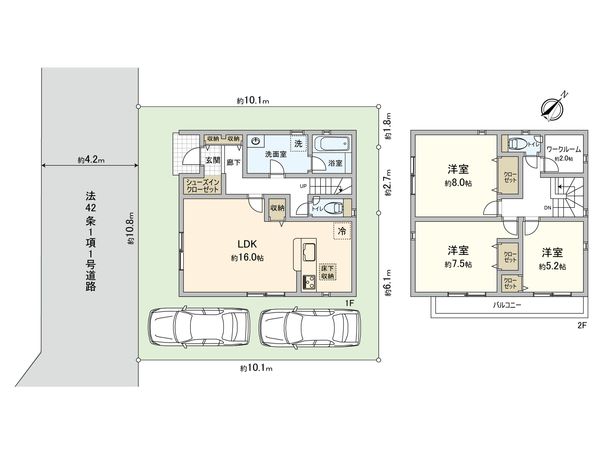 朝霞市宮戸3丁目新築戸建 3号棟 間取図(平面図) 間取図(平面図)