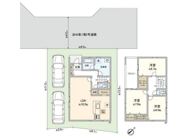 朝霞市宮戸3丁目新築戸建 6号棟 間取図(平面図) 間取図(平面図)