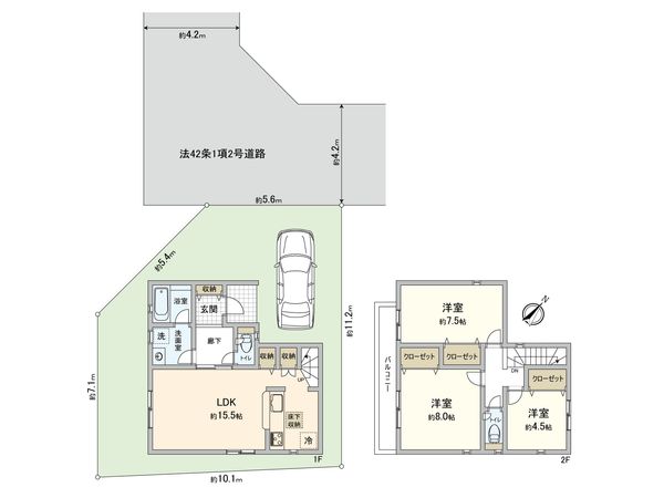 朝霞市宮戸3丁目新築戸建 7号棟 間取図(平面図) 間取図(平面図)