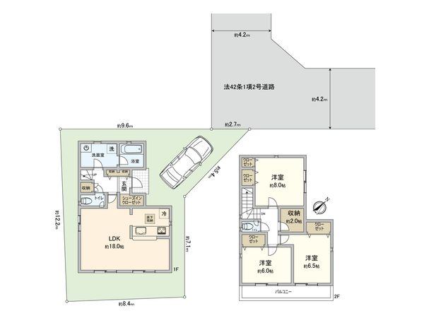 朝霞市宮戸3丁目新築戸建 8号棟 間取図(平面図) 朝霞市宮戸3丁目新築戸建 8号棟 間取図(平面図)
