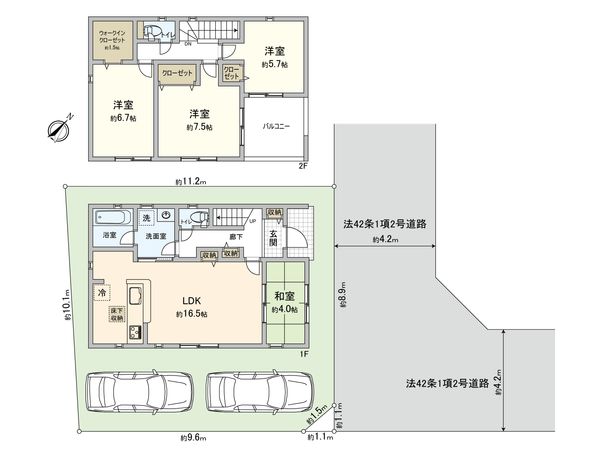朝霞市宮戸3丁目新築戸建 9号棟 間取図(平面図) 間取図(平面図)