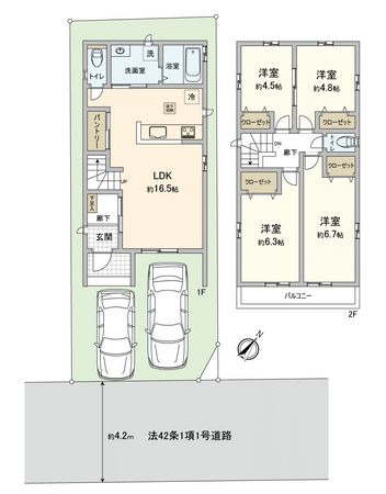 志木市柏町2丁目 新築戸建A号棟 間取図(平面図) 志木市柏町2丁目 新築戸建A号棟 間取図(平面図)