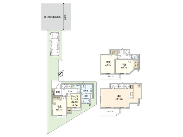 志木市幸町2丁目 新築戸建 A号棟 間取図(平面図) 間取図(平面図)