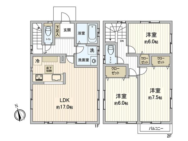 新座市野火止8丁目 戸建 間取図(平面図) 間取図(平面図)