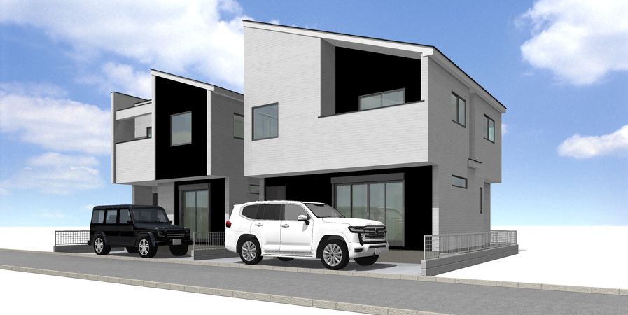 志木市本町1丁目 新築戸建1号棟 外観パース図