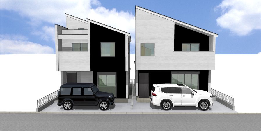 志木市本町1丁目 新築戸建2号棟 外観パース図 外観パース図