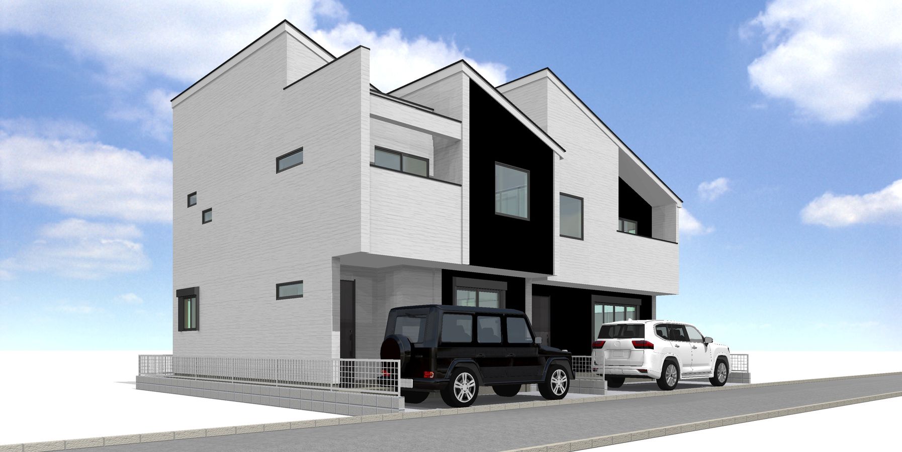 志木市本町1丁目 新築戸建2号棟 外観パース図 外観パース図