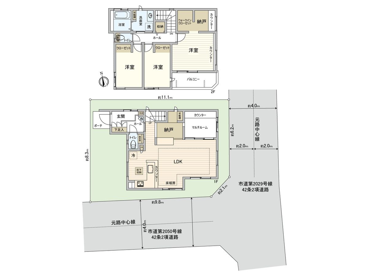 新座市東北2丁目 戸建 間取図(平面図) 間取図(平面図)