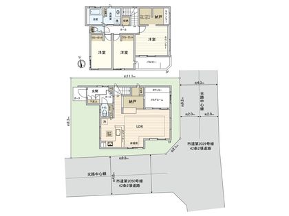 新座市東北2丁目 戸建 間取図(平面図) 間取図(平面図)