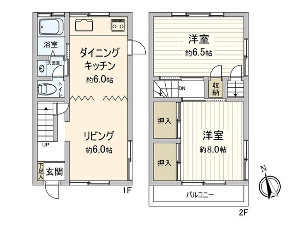 和光市下新倉三丁目 テラスハウス 間取図