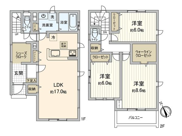 朝霞市膝折町4丁目 新築戸建3号棟 間取図(平面図)